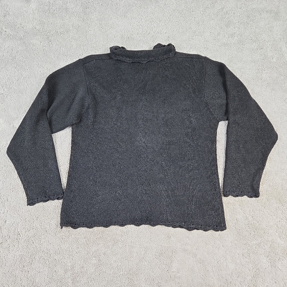 Victoria Jones Christmas Sweater Cardigan Petite Medium Knit Embroidered Festive - Picture 7 of 7